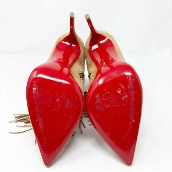 Christian Louboutin Tan Suede Ankle Boots - Picture 2 of 10